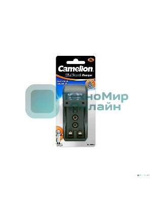 Зарядное устройство Camelion BC 1001A titanium ЗУ для 2 х AA, AAA или 1x9V, 200мА, складная вилка, таймер)
