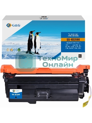 Картридж лазерный G&G GG-CE250X CE250X черный (10500 стр.) для HP CLJ CP3525n/CP3525dn/CP3525X/CP3520/CM3530fs MFP/CM3530 MFP