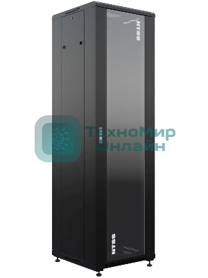 Шкаф коммутационный NTSS Премиум (NTSS-R42U6060GS-1BL) напольный 42U 600x600 мм пер. дв. стекл металл 900 кг черный 510 мм 86 кг 1987 мм 20 металл