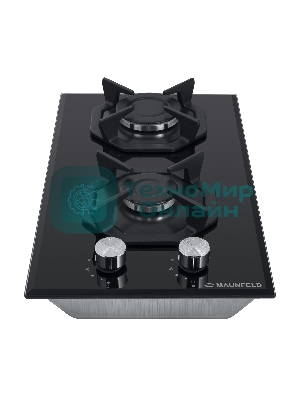 Газовая варочная панель Maunfeld EGHG.32.2CB/G, 2 конфорки, закаленное стекло, черный
