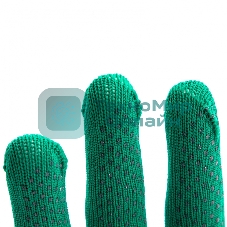 Перчатки из синтетической нити, ПВХ точка, 13 класс, изумрудный, L Россия