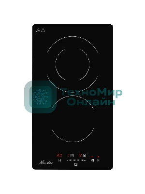 Встраиваемая варочная панель Monsher MHE 3002 30 см, электрическая, две конфорки, черный