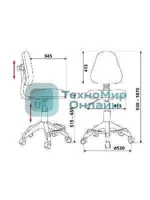 Кресло детское Бюрократ KD-4-F/TW-55 TW-55 голубой колеса голубой