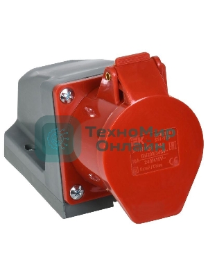 Розетка ОП 16А 380В 3P+PE+N ССИ-115 IP44 IEK PSR12-016-5