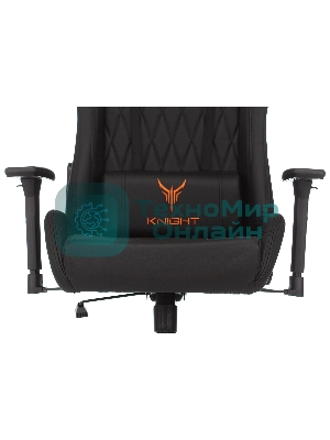 Кресло Knight ARMOR черный, экокожа, 120 кг, механизм качания