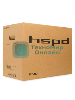 Компьютерный корпус без блока питания HSPD F510, Panoramic Mid Tower, черный, TG, 0.5 SPCC, no fans ATX, mATX, mITX 180/280/160мм 1x2.5