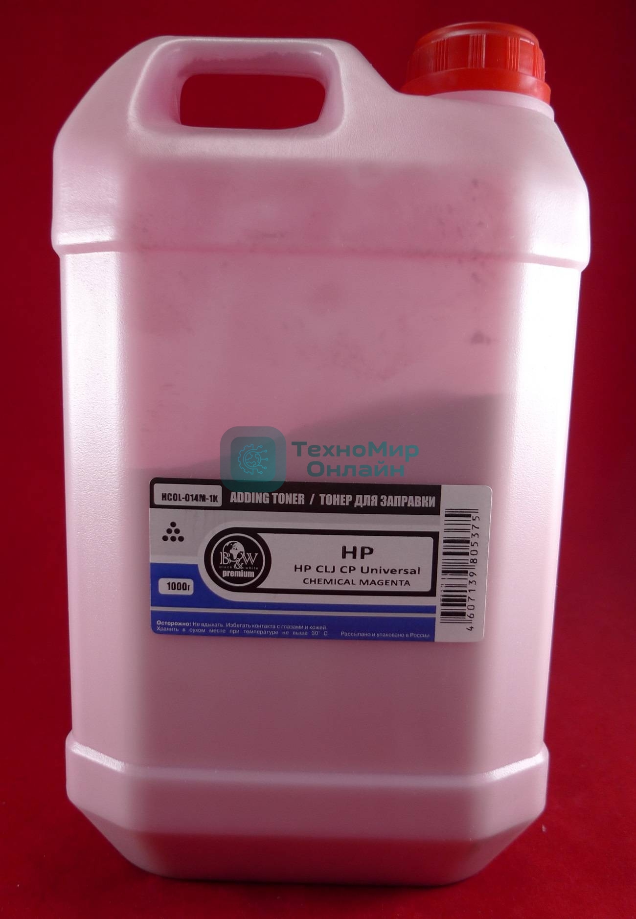 Тонер HP Color Universal Magenta химический (LJ 1600/2600/3600/3800/4600/4650/4700/5500, CP1210/1510/1025/2025/3505/3525/4525/5225/6015/680, M553 Canon LBP2510/5000/5050/5100) (кан. 1кг) BW Premium фас. Россия