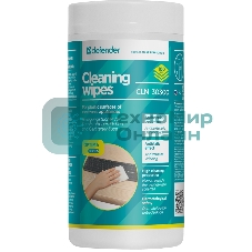 Чистящие салфетки Defender ECO для поверхностей офисной техники, (не применять для ЖК- экранов!)/туба/100 шт/Россия