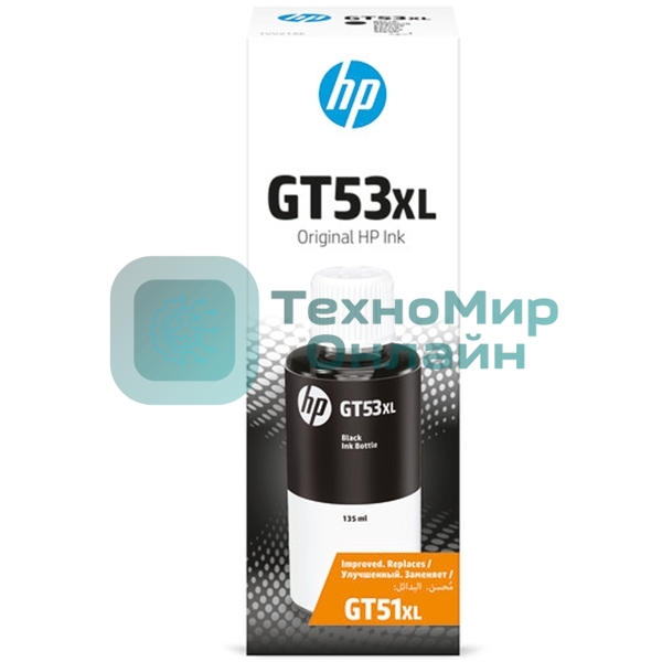 Емкость с чернилами HP GT53XL для GT 5810/5820/Ink Tank 115/315/319/419/415/Smart Tank 515/615, черный (135 ml), 6000 стр.