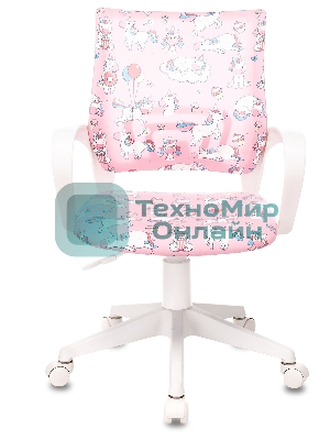 Кресло Бюрократ BuroKIDS 1 W розовый, ткань, 120 кг