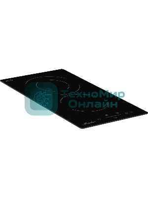 Встраиваемая варочная панель Monsher MHE 3002 30 см, электрическая, две конфорки, черный