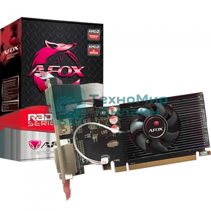 Видеокарта AFOX R5 230 1Gb DDR3 64Bit, LP Single Fan AFR5230-1024D3L5