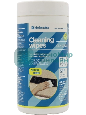Чистящие салфетки Defender ECO для поверхностей офисной техники, (не применять для ЖК- экранов!)/туба/100 шт/Россия