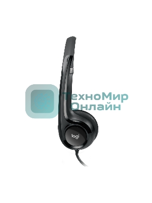 Гарнитура проводная Logitech Headset H390 USB черный