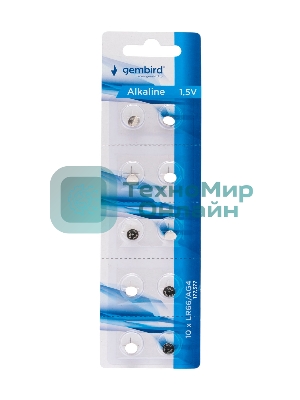 Батарейки щелочные/алкалиновые Gembird Gb-LR66-10B, тип LR66(AG4), 10шт, блистер
