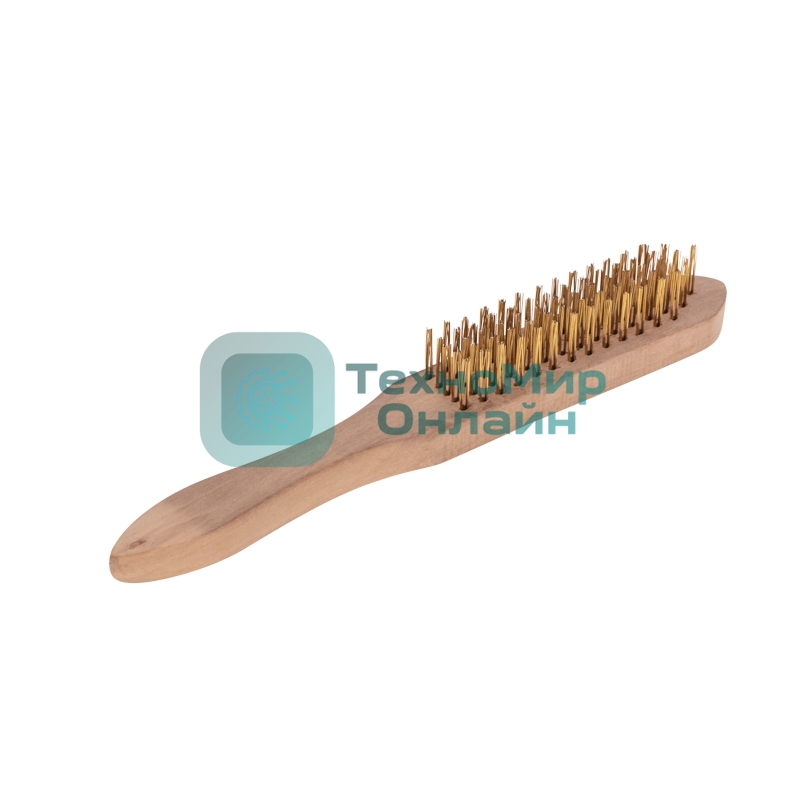 Щетка по металлу Kranz с деревянной ручкой, 5 рядов, 280мм