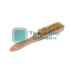 Щетка по металлу Kranz с деревянной ручкой, 5 рядов, 280мм