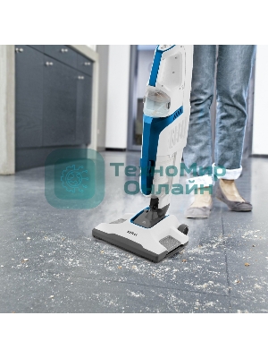 Пылесос вертикальный паровой Kitfort KT-556 белый, питание от сети, 1700 Вт, уборка влажная/сухая/паром, пылесборник 0.4 л