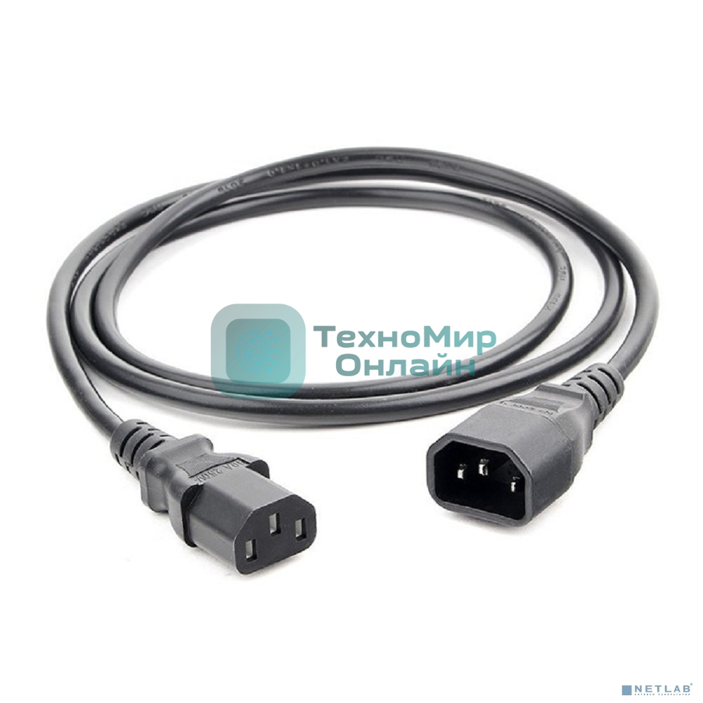 Шнур Power Cube ПВС-АП 3*0,75 C13C14-250-10-1,8, черный, 1,8 м, C13-C14, 3x0.75, 10А,