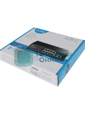 Коммутатор Cudy 8 RJ-45 10/100/1000M PSE ports +2 RJ45 10/100/1000 Uplink Port Unmanaged PoE+ Switch 120W, CCTV/VLAN mode support, long distance:250M at CCTV mode. 802.3af/at standard, Aternative 1/2(+),3/6(-), Rack-mountable Steel Case, Watchdog, 120W internal