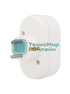 Двойник электрический Rexant 16 А с заземлением белый