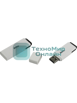 Флешка USB Netac U185 (NT03U185N-016G-20WH), 16Gb, USB 2.0, R/W 25/10, белый/серый