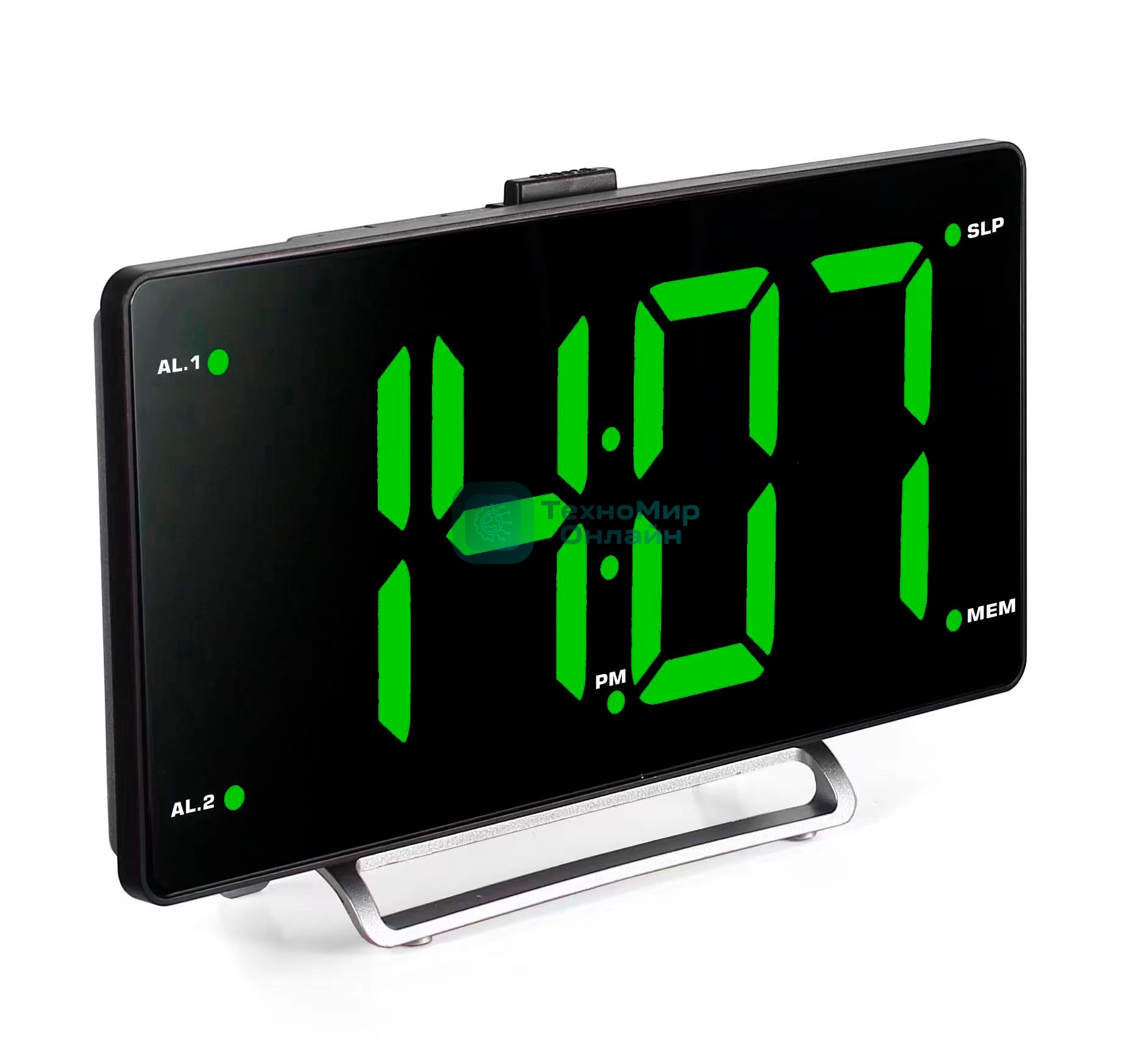 Радиобудильник Hyundai H-RCL246 черный LCD подсв:зеленая часы:цифровые FM