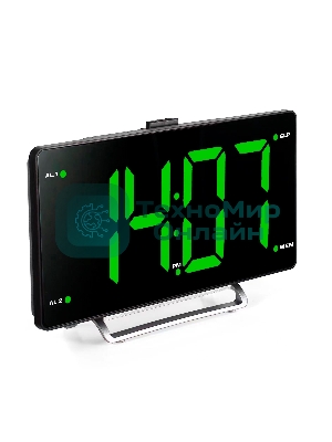 Радиобудильник Hyundai H-RCL246 черный LCD подсв:зеленая часы:цифровые FM