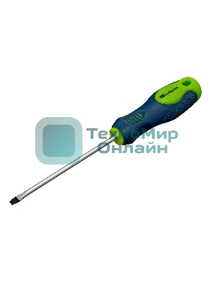 Отвертка, SL4,0 х 100 мм, CrV, двухкомпонентная рукоятка Сибртех