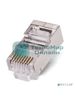 Коннектор RJ-45, Filum FL-NA-PLUG6-3 6A кат., 8p8c, экран, 50 мкм, универсальный, для одножильного и многожильного кабеля, уп/100 шт