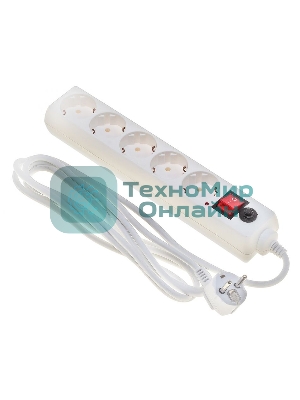 Сетевой фильтр Buro Сетевой фильтр, 5 розеток, 3 метра, белый