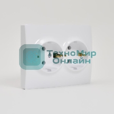 Розетка 2-м СП KARINA термопласт с заземл. белый LEZARD 707-0200-127B