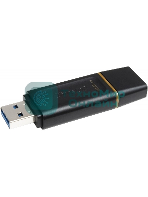 Флешка USB Kingston DataTraveler Exodia (DTX/128GB), 128Gb, USB 3.2 Gen 1, R/W 200/60, черный/желтый