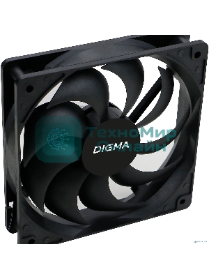 Вентилятор для корпуса Digma DFAN-120-9 черный, 120 мм, 1200 об/мин, 23 дБ, 4 pin