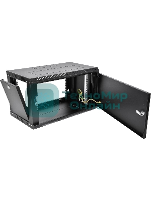 Шкаф телекоммуникационный настенный разборный ЦМО ЭКОНОМ 6U (600 x 650) дверь металл, черный (ШРН-Э-6.650.1-9005)