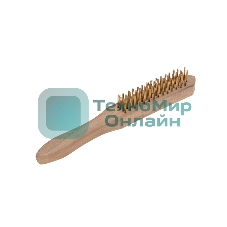 Щетка по металлу Kranz с деревянной ручкой, 4 ряда, 280мм