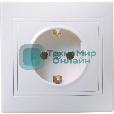 Розетка IEK ERK14-K01-16-DM РС10-3-КБ 1местн. c з/к без защ.штор. 16А КВАРТА (белый)