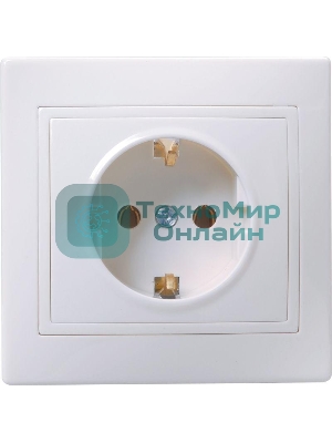 Розетка IEK ERK14-K01-16-DM РС10-3-КБ 1местн. c з/к без защ.штор. 16А КВАРТА (белый)