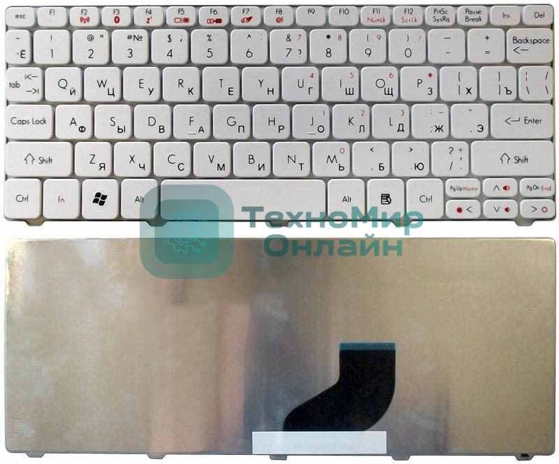 Клавиатура для ноутбука Acer Aspire One 521 AO532H D255 D260 D270 NAV50 PAV80 Happy Happy2 белая