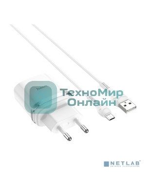 Сетевое зарядное устройство + Кабель Micro HOCO HC-16286 C12Q/1m/QC 3.0/1 USB/Выход: 5V_9V_12V, 18W, белый