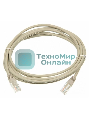 Патч-корд LANMASTER UTP TWT-45-45-3.0/6-GY вилка RJ-45-вилка RJ-45 Cat.6 3м серый ПВХ (уп.:1шт)