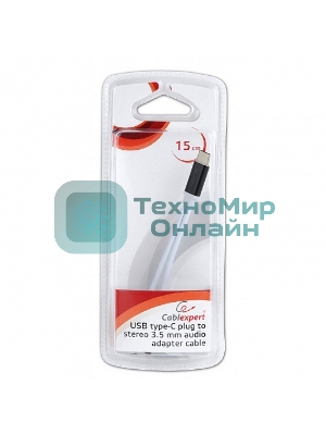 Переходник Cablexpert USB Type-C/Jack3.5 F+ Type-C F, черный, пакет (CCA-UC3.5F-02)
