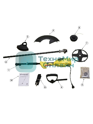 Триммер Champion ET1004A1000Вт 42/23см верхний двиг., прямая разъемная штанга 4кг НОЖ