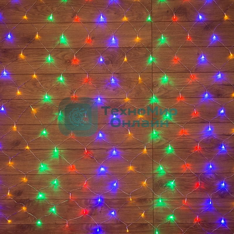 Гирлянда Neon-night Сеть с контроллером 1.5х1.5м 150 LED мульти. прозрачный провод 12Вт 220В IP20