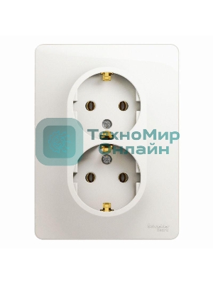 Розетка 2-м Glossa 16А с заземл. в сборе перламутр SchE GSL000624