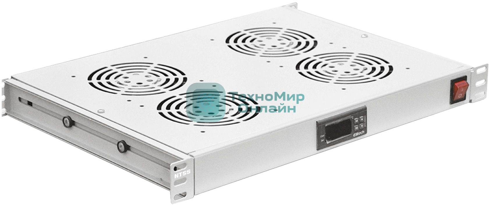 Модуль вентиляторный NTSS (NTSS-FAN4/19T) 4 вент. с термостатом с контроллером серый (упак.:1шт)