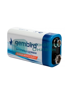 Батарейка солевая Gembird Gb-6F22-1F, тип Крона(6F22), 1шт, пленка, 9 В