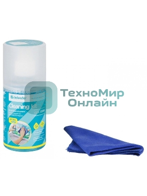 Чистящий спрей Defender для экранов/пластиковый флакон с пульверизатором 200 мл + микрофибра 20 х 20 см/Беларусь