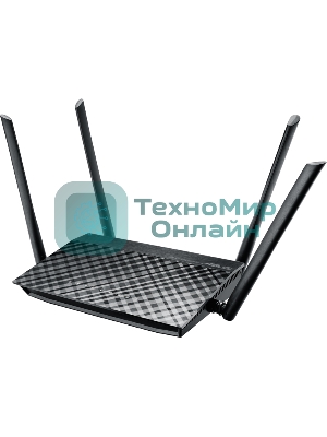 Маршрутизатор беспроводной Asus RT-AC1200 10/100BASE-TX черный (Dual Band)