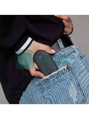 Мышь беспроводная Logitech Pebble M350 графитовый, 1000 dpi, радиоканал, Bluetooth, USB, кнопки - 3